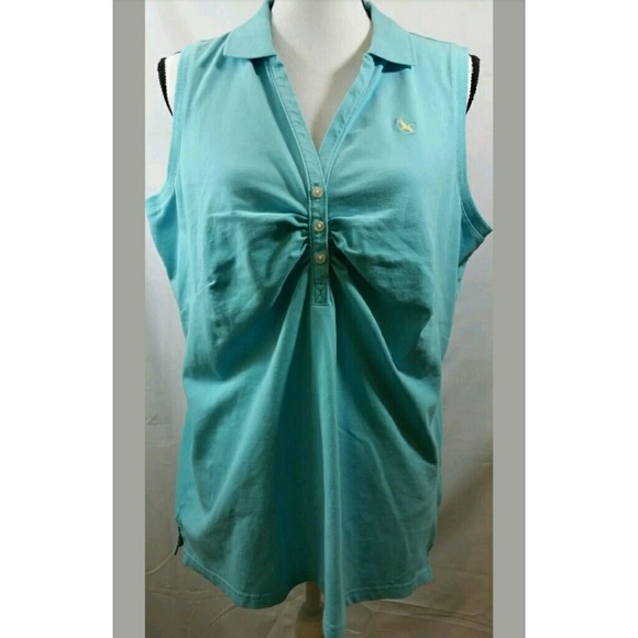 Eddie Bauer plus size 1X blue yellow top - Picture 1 of 8